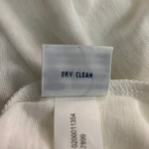 POLO par RALPH LAUREN Taille M Haut décontracté en lin blanc et viscose uni à manches courtes