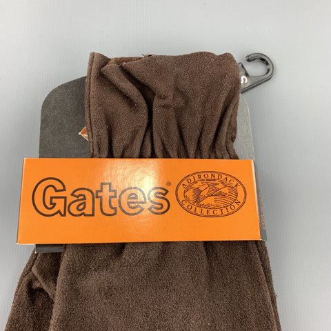 GATES Size S Dark Brown Deer Skin Suede Gloves Deadstock Vintage