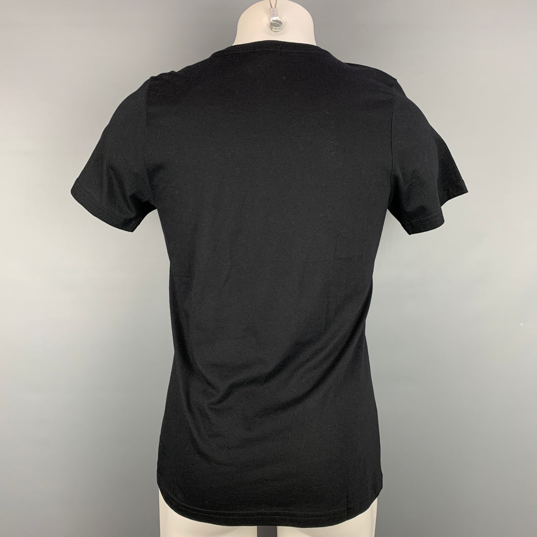 EN NOIR Size M Black Embroidery Cotton / Cashmere Crew-Neck T-shirt