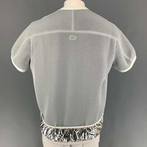 KOLOR x ADIDAS Size L Grey White Mesh Polyamide Crew-Neck T-shirt