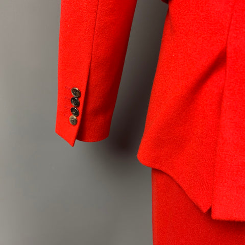 GIVENCHY F/W 12 Size 40 Red Wool / Cotton Notch Lapel Suit
