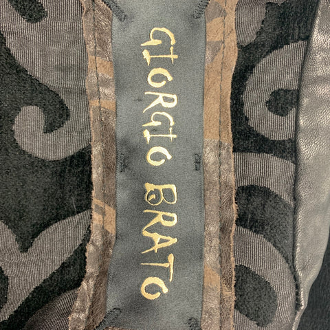 GIORGIO BRATO Chaqueta con cremallera de cuero negra talla M