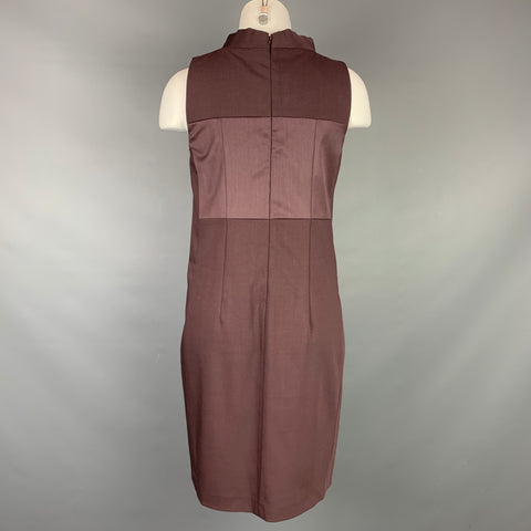 BRUNELLO CUCINELLI Size M Eggplant Virgin Wool A-line Sleeveless Dress