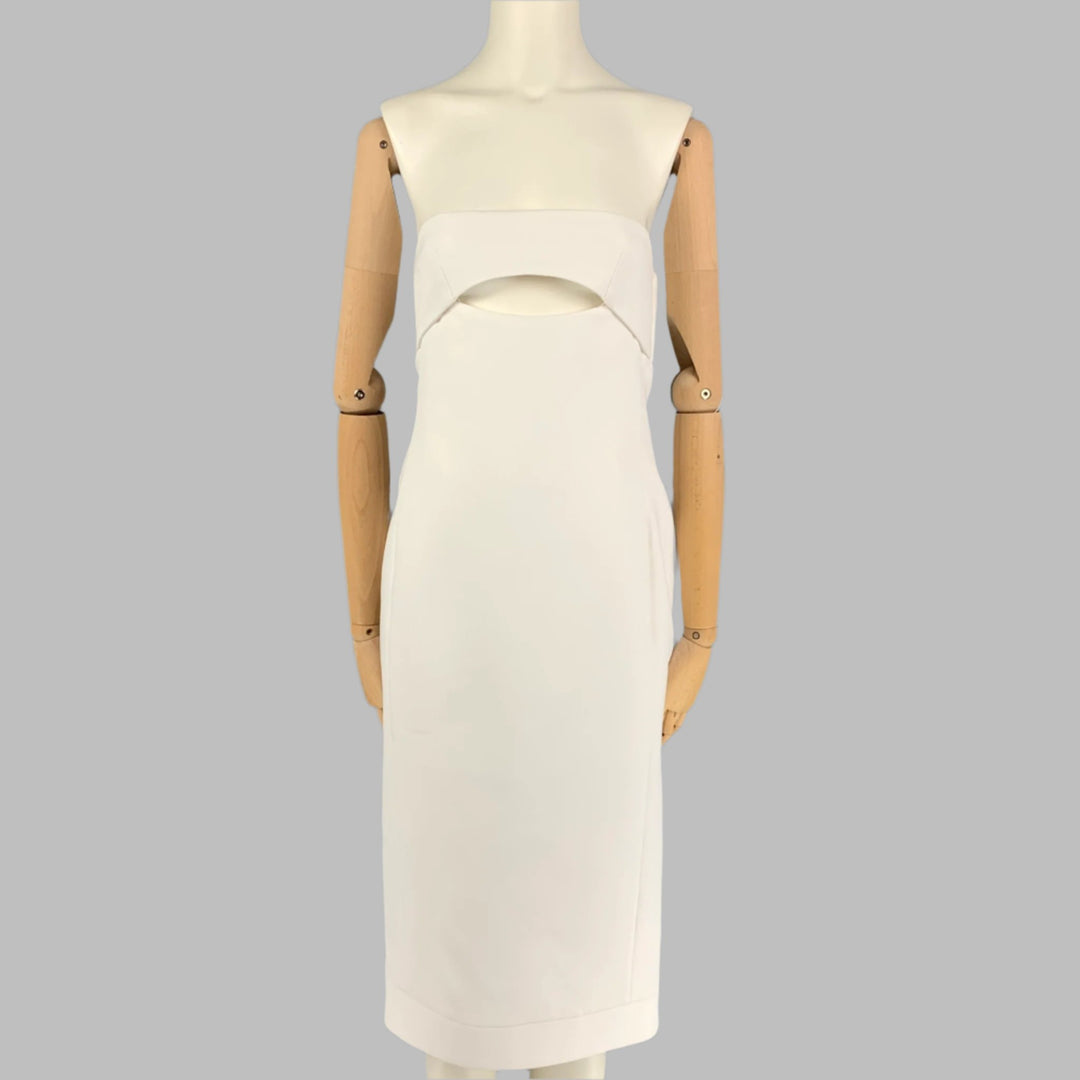 ysl cut out dress SAINT LAURENT Size 2 White Viscose Strapless Cut-Out Cocktail Dress – Sui  Generis Designer Consignment