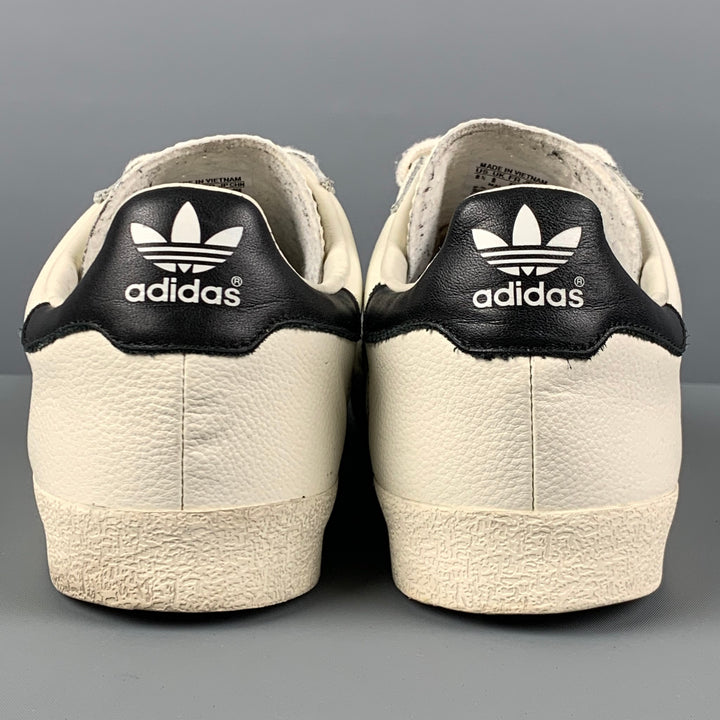 ADIDAS Taille 8.5 Baskets basses en cuir noir blanc 350