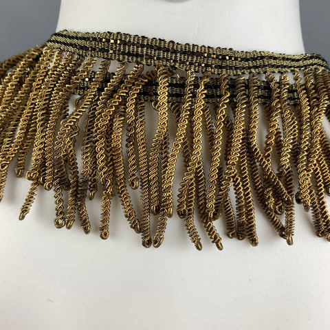 ANN DEMEULEMEESTER Gold Fringe Metallic Necklace