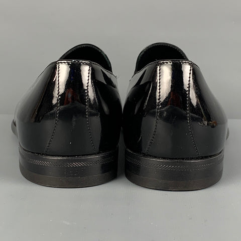 GIORGIO ARMANI Size 8.5 Black Leather Slip On Loafers