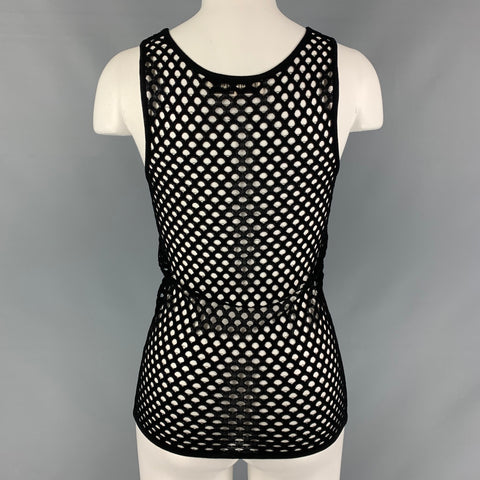 EMILIO PUCCI Camiseta sin mangas de malla negra Talla S