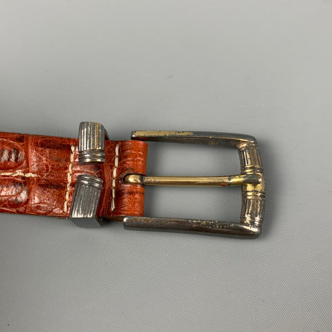 ROBERT TALBOTT Size 38 Brown Embossed Leather Belt