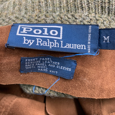 RALPH LAUREN Size M Green Brown Wool Suede Jacket