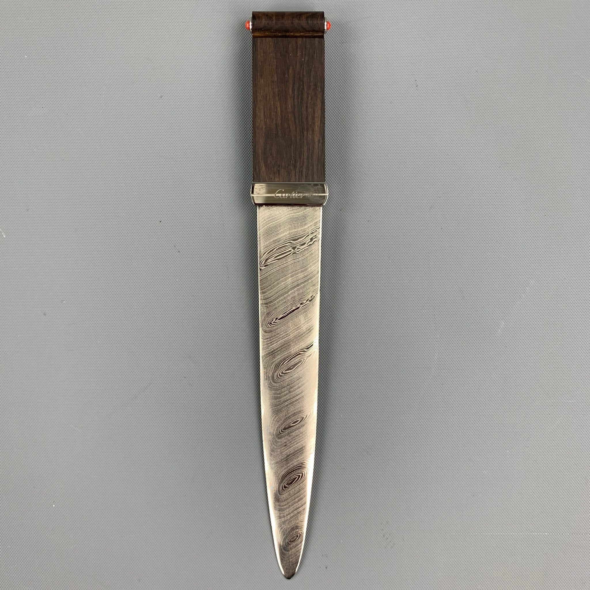 CARTIER Silver Tone Mixed Material Metal & Wood Paper Knife