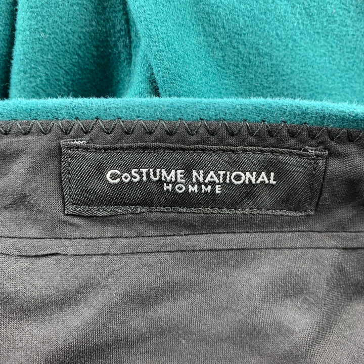 CoSTUME NATIONAL Size 32 Teal Cotton Blend Button Fly Dress Pants