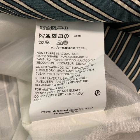 OAMC Taille M Bleu Noir &amp; Blanc Chemise à manches longues en soie à rayures verticales