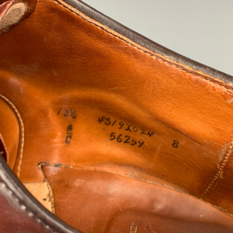 ALLEN EDMONDS Size 13.5 Color 8 Cordovan Leather Cap Toe Lace Up Shoes