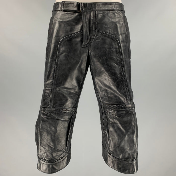 DSQUARED2 Size 30 Black Leather Shorts