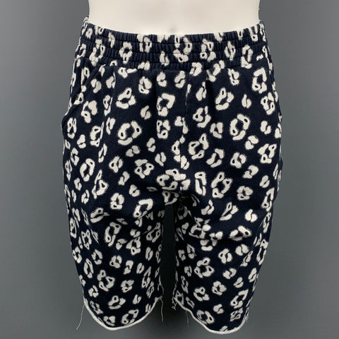 HOUSE OF HACKNEY Size M Navy & White Print Cotton Sweat Shorts