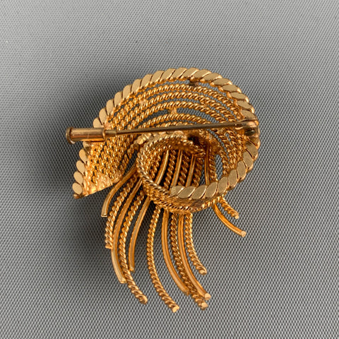 VINTAGE Gold Metal Abstract Brooch