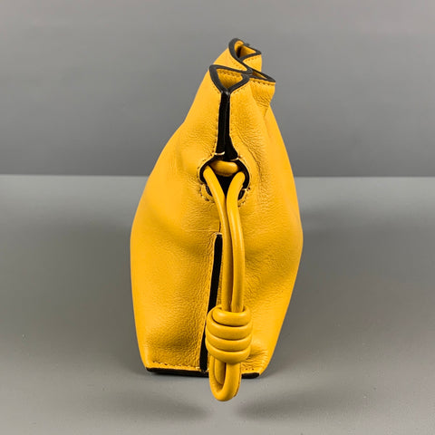 LOEWE Yellow Leather Flamenco Nano Clutch