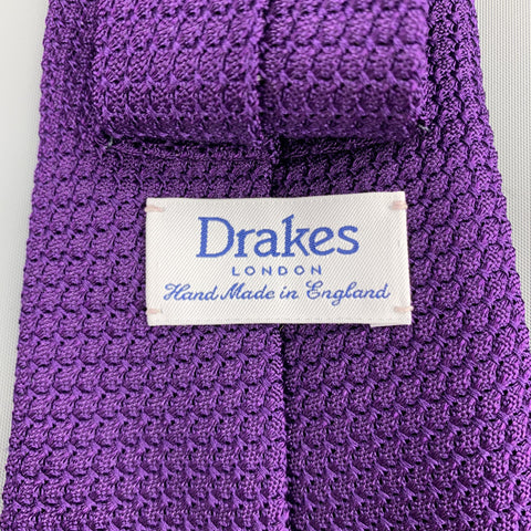 DRAKES LONDON Purple Woven Silk Neck Tie