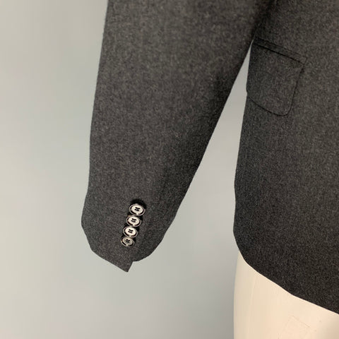 LANVIN Size 38 Charcoal Wool Cashmere Notch Lapel Sport Coat