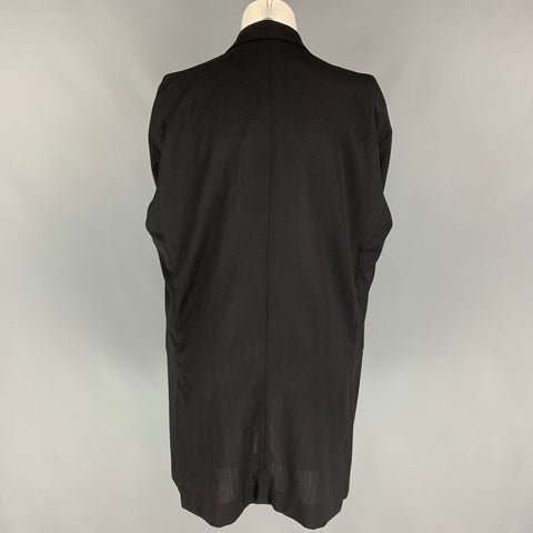 Vintage MAISON MARTIN MARGIELA FW 1997 Size 8 Black Wool Peak Lapel Tucked Sleeves Jacket