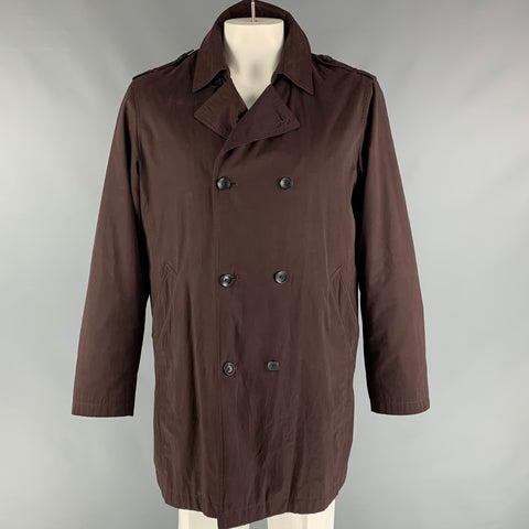 KENNETH COLE Taille XL Trench-Coat en Polyester Solide Bordeaux