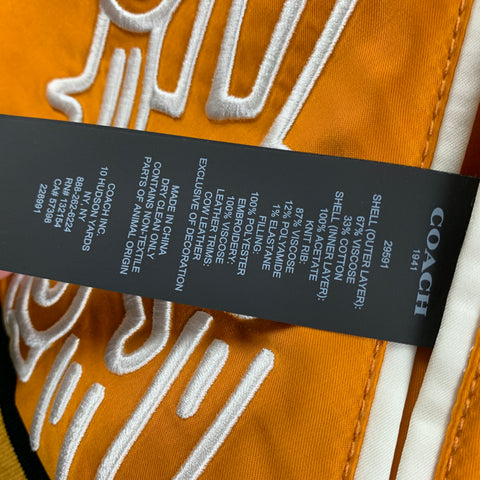 COACH x Keith Haring Size XL Orange White Embroidery Viscose Cotton Jacket