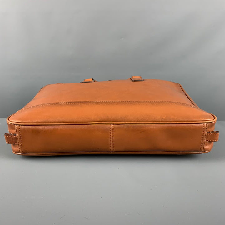 JACK SPADE Tan Solid Leather Briefcase Bags