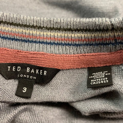 TED BAKER Size M Grey Polyester Blend Crew Neck Pullover