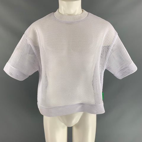 WILLY CHAVARRIA Size S White Mesh Polyester Cropped T-shirt