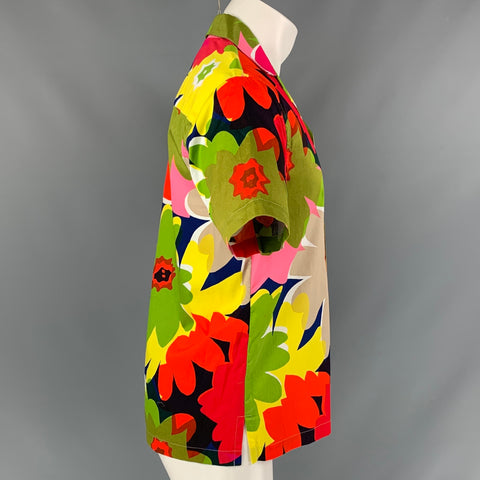 MR TURK Size XS Multi-Color Floral Cotton Camp Short Sleeve Shirt