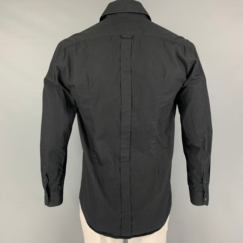 DOLCE & GABBANA Size L Black Cotton Button Up Long Sleeve Shirt