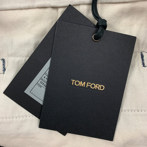 TOM FORD Size 38 Slate Cotton Flat Front Casual Pants
