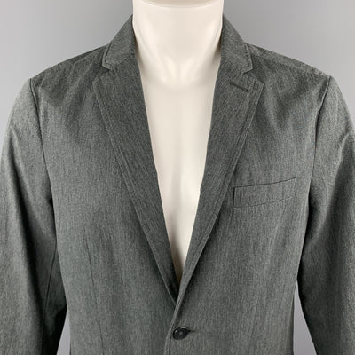 KENNETH COLE M Dark Gray Cotton / Linen Notch Lapel  Sport Coat