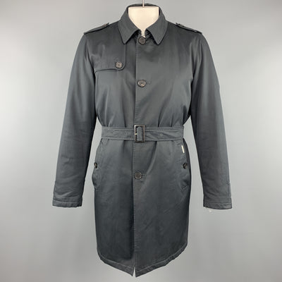 ALLEGRI Navy Nylon Belted Removable Liner Belted Trenchcoat