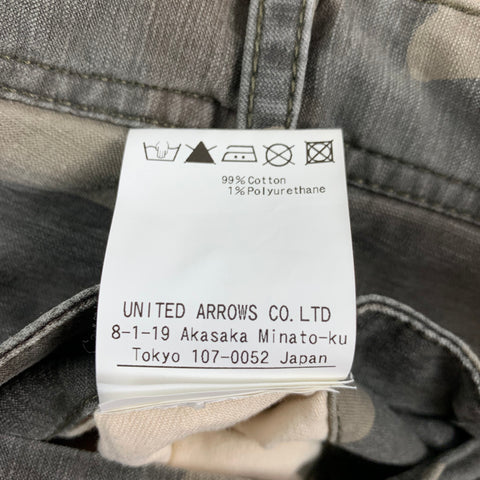 UNITED ARROWS Size 36 Olive Taupe Camo Cotton Polyurethane Cargo Casual Pants