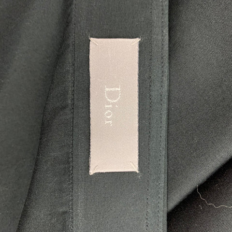 DIOR HOMME Size S Black Cotton Hidden Placket Long Sleeve Shirt