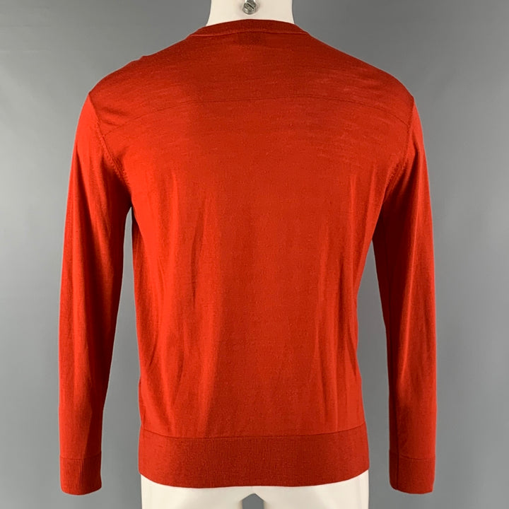 ACNE STUDIOS Size XS Orange Cream Stars Merino Wool Crew-Neck Pullover