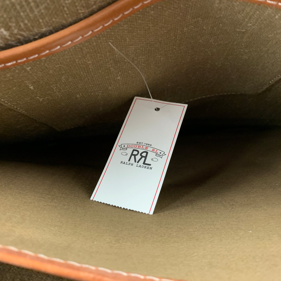 RRL by RALPH LAUREN Olive & Tan Canvas Leather Messenger Bag