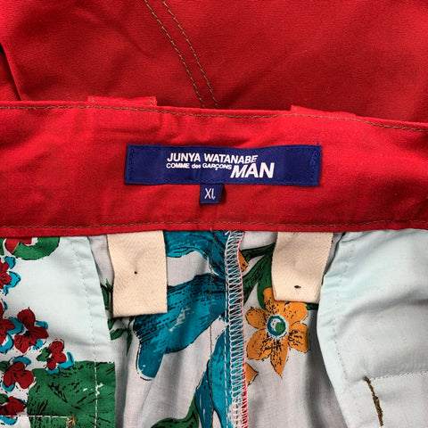 JUNYA WATANABE Size XL Red Polyester Blend Pleated Shorts