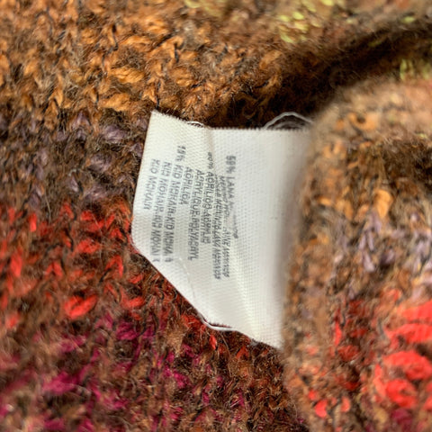 M MISSONI Size 4 Multi-Color Wool Blend Textured Turtleneck Pullover
