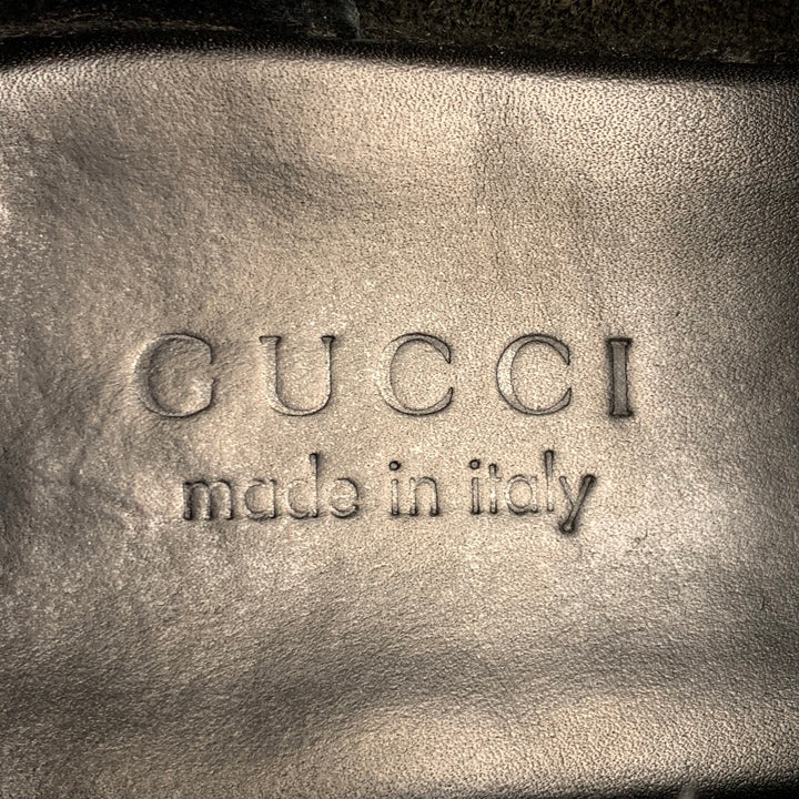 GUCCI Size 8.5 Black Leather Horsebit Loafers