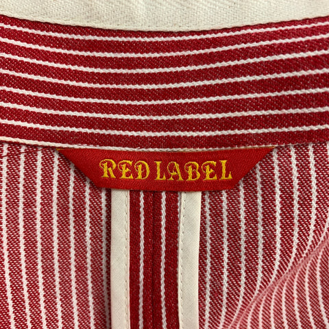 VIVIENNE WESTWOOD RED LABEL Size 2 Red & White Stripe Cotton Asymmetrical Jacket