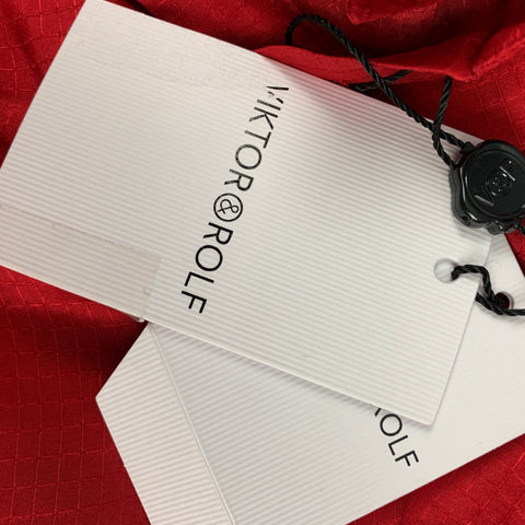VIKTOR &amp; ROLF Taille M Chemise boutonnée texturée en soie rouge