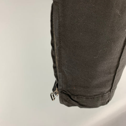PIERRE BALMAIN Size 36 Black Cotton Zipper Detail Jeans