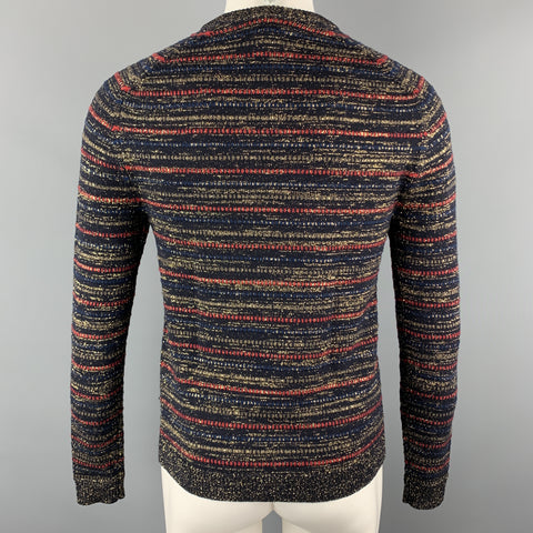MARC by MARC JACOBS Size S Black & Gold Knitted Wool Blend V-Neck Pullover Sweater