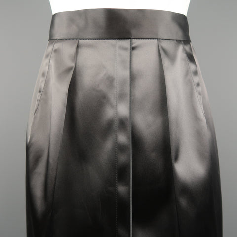 DOLCE & GABBANA Size 4 Gray Stretch Satin Darted Pencil Skirt