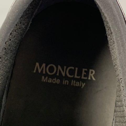 MONCLER Zapatillas sin cordones de charol con materiales mixtos de nailon negro talla 8