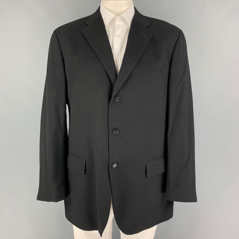POLO by RALPH LAUREN Size 46 Black Cashmere Notch Lapel Sport Coat