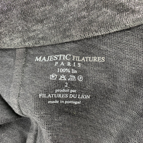 MAJESTIC FILATURES Taille S Veste ouverte en lin métallisé argenté